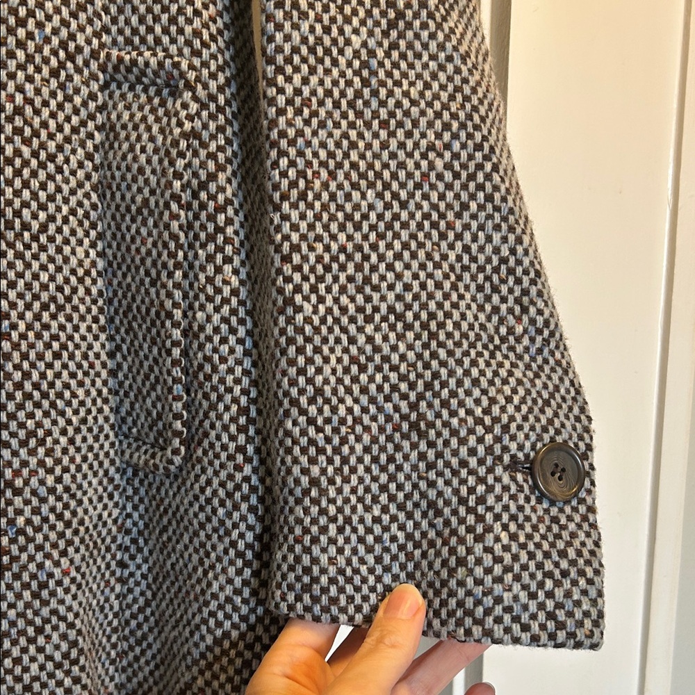 H&M Women's Light Blue & Brown Winter Coat - Size 12 - Picture 4 of 11